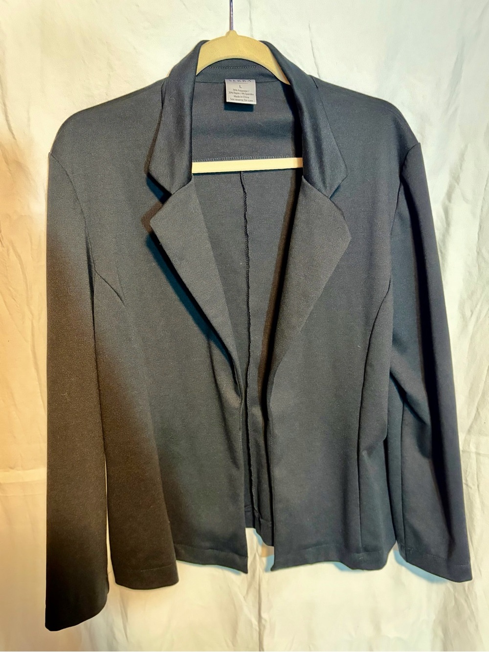 Classic Women's Black Open-Front Blazer Jacket